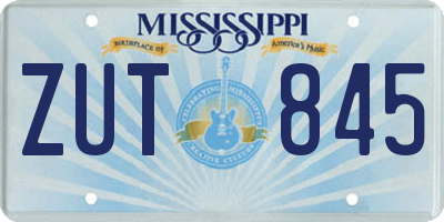 MS license plate ZUT845