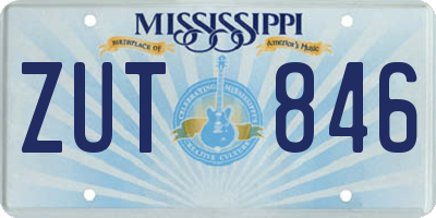 MS license plate ZUT846
