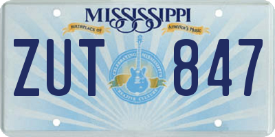 MS license plate ZUT847