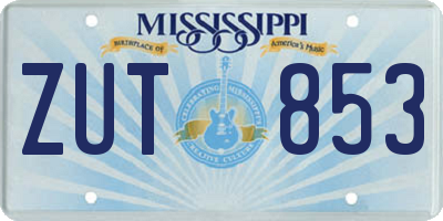 MS license plate ZUT853