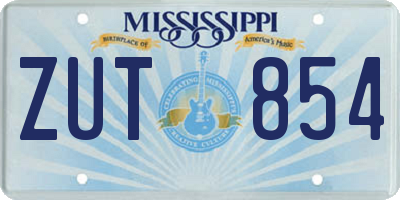 MS license plate ZUT854