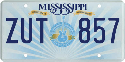 MS license plate ZUT857