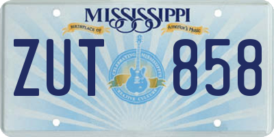 MS license plate ZUT858