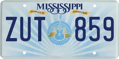 MS license plate ZUT859