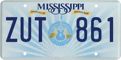 MS license plate ZUT861