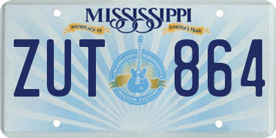 MS license plate ZUT864