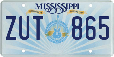 MS license plate ZUT865