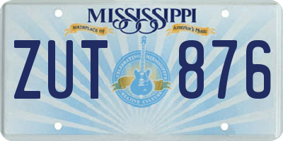 MS license plate ZUT876