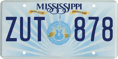 MS license plate ZUT878