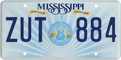 MS license plate ZUT884