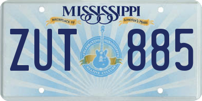 MS license plate ZUT885