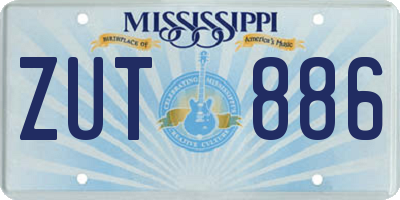MS license plate ZUT886