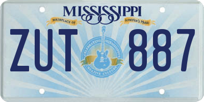 MS license plate ZUT887