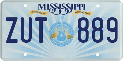 MS license plate ZUT889