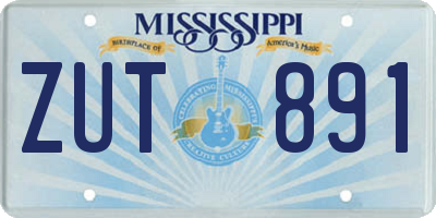 MS license plate ZUT891