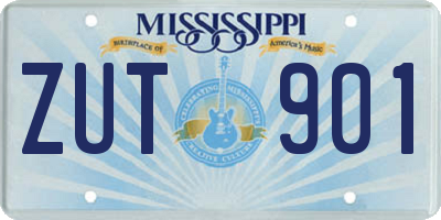 MS license plate ZUT901
