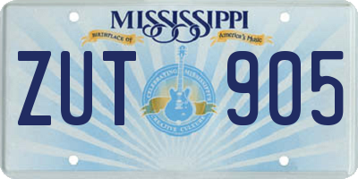 MS license plate ZUT905