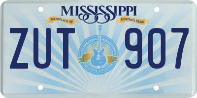 MS license plate ZUT907