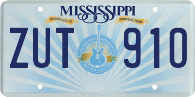 MS license plate ZUT910