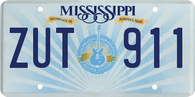 MS license plate ZUT911