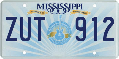 MS license plate ZUT912
