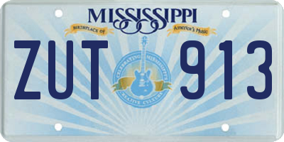 MS license plate ZUT913