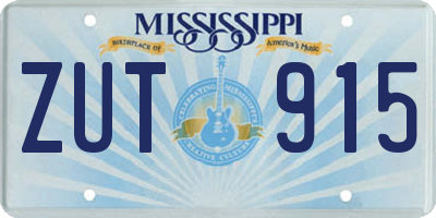 MS license plate ZUT915