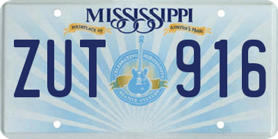 MS license plate ZUT916
