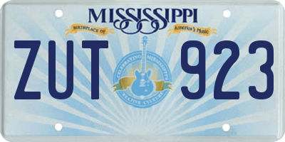 MS license plate ZUT923