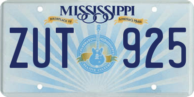 MS license plate ZUT925