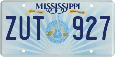 MS license plate ZUT927