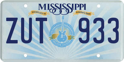 MS license plate ZUT933