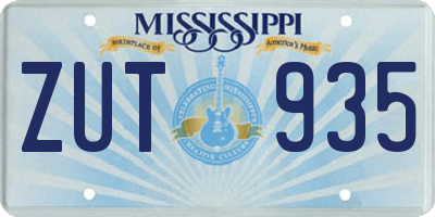 MS license plate ZUT935