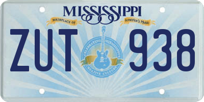 MS license plate ZUT938