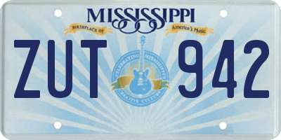 MS license plate ZUT942