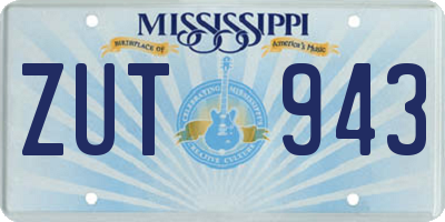 MS license plate ZUT943