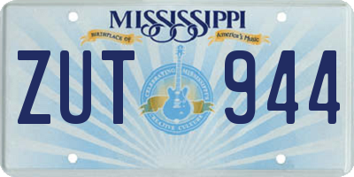 MS license plate ZUT944