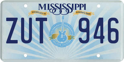 MS license plate ZUT946