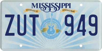 MS license plate ZUT949