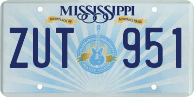 MS license plate ZUT951