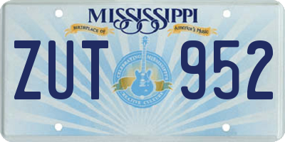 MS license plate ZUT952