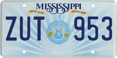 MS license plate ZUT953