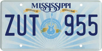 MS license plate ZUT955