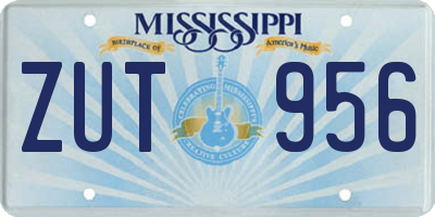 MS license plate ZUT956