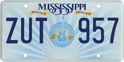 MS license plate ZUT957