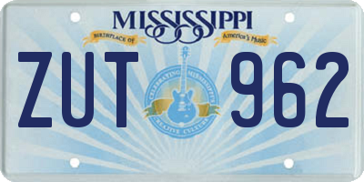 MS license plate ZUT962