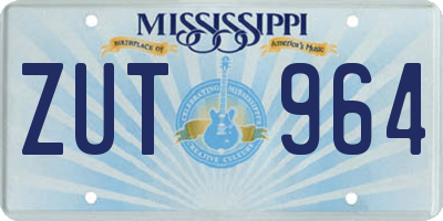 MS license plate ZUT964