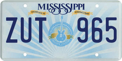 MS license plate ZUT965