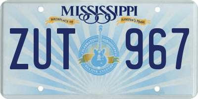 MS license plate ZUT967