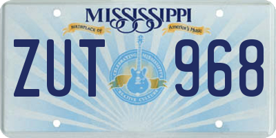 MS license plate ZUT968